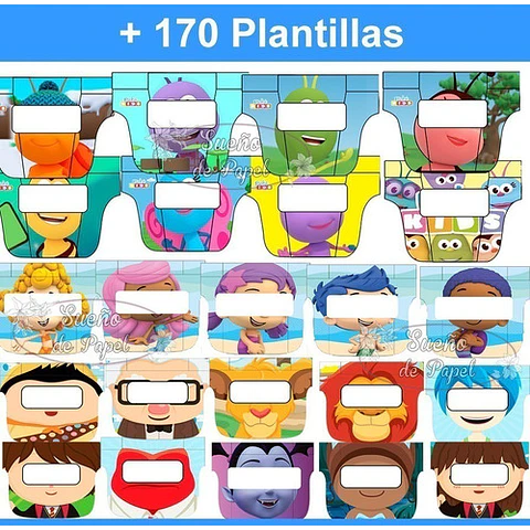 Kit Imprimible Mascaras Infantiles Protectores Faciales