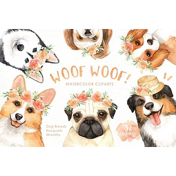 Cliparts Imagenes Png Perros Mascotas Acuarelas Es31