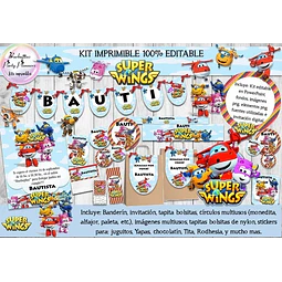 Kit Imprimible Candy Bar Super Wings 100% Editable