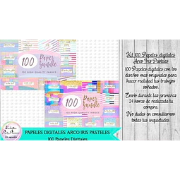 100 Papeles Fondos Digitales Arco Iris Pasteles 