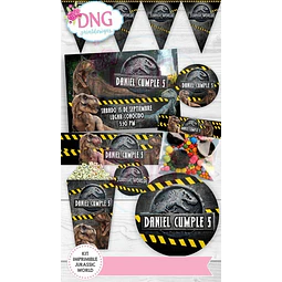 Kit Imprimible Invitaciones Candy Bar Png / Jurassic World