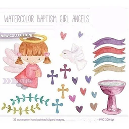 Kit Imprimible Bautismo 8 - 33 Imágenes Png