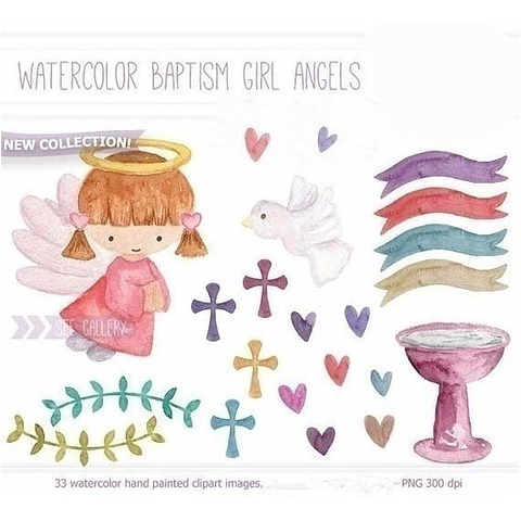 Kit Imprimible Bautismo 8 - 33 Imágenes Png