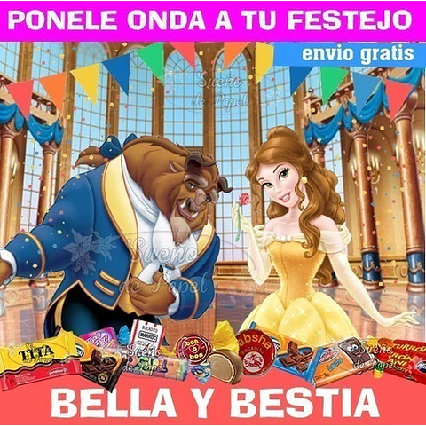 Kit Imprimible La Bella Y La Bestia Editable
