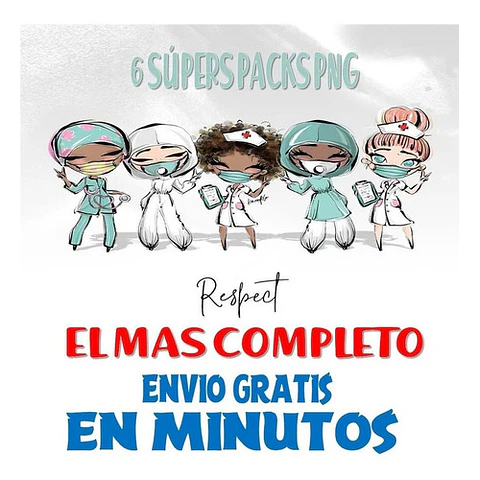 Pack Imágenes Clipart Enfermera Doctora