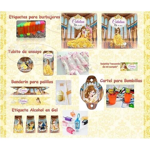 Kit Imprimible La Bella Y La Bestia Editable