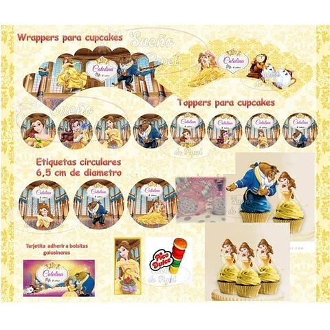 Kit Imprimible La Bella Y La Bestia Editable
