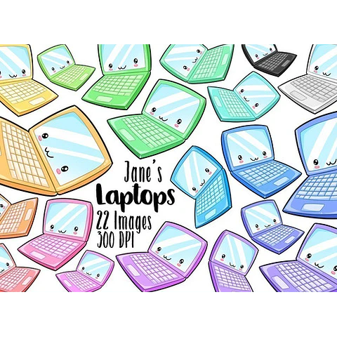Cliparts Imagenes Png Laptos Notebooks Colores Pasteles Jk34