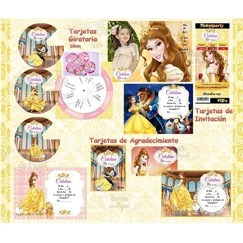 Kit Imprimible La Bella Y La Bestia Editable