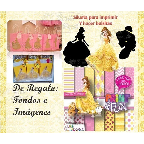 Kit Imprimible La Bella Y La Bestia Editable