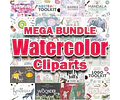 Kits Watercolor Cliparts De Moda Hiper Bundle 10k Files 32gb