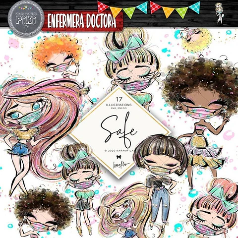 Pack Imágenes Clipart Enfermera Doctora