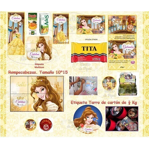Kit Imprimible La Bella Y La Bestia Editable
