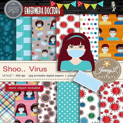 Pack Imágenes Clipart Enfermera Doctora