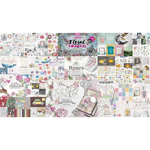Kits Watercolor Cliparts De Moda Hiper Bundle 10k Files 32gb