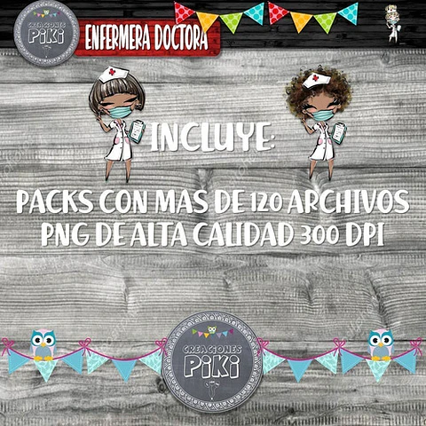 Pack Imágenes Clipart Enfermera Doctora