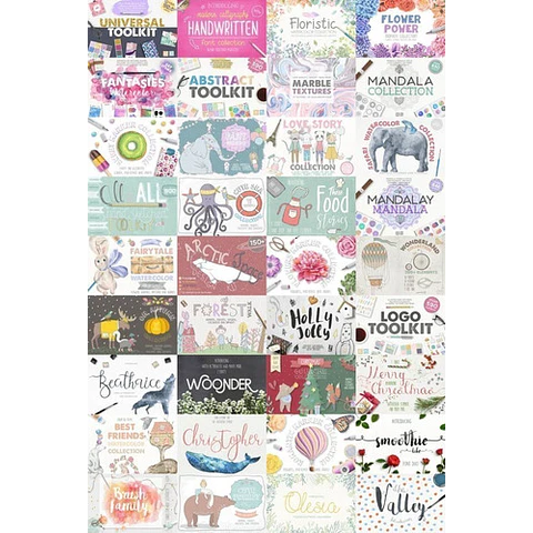Kits Watercolor Cliparts De Moda Hiper Bundle 10k Files 32gb
