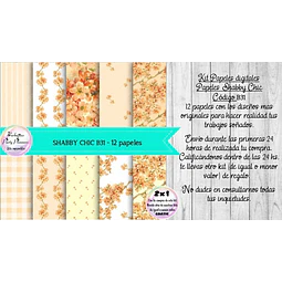 Papeles Digitales Shabby Chic Vintage Damasco B31