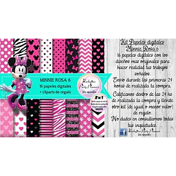 Papeles Fondos Digitales Minnie Rosa 6 Kit Imprimible