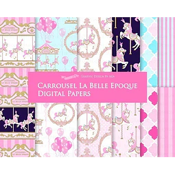 Cliparts Png Y Papeles Digitales Carrousel Rosa M25