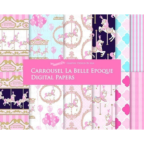 Cliparts Png Y Papeles Digitales Carrousel Rosa M25