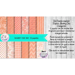 Papeles Digitales Shabby Chic Vintage Damasco B65