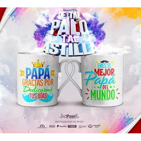 Plantillas Sublimación Tazas Día Padre Tal Palo Tal Astilla