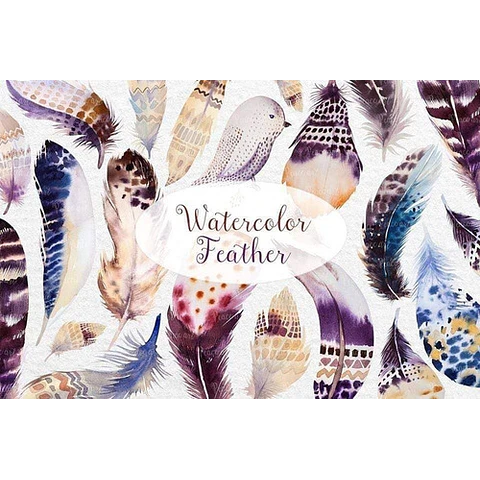 Cliparts Png Plumas Violetas  Acuarela Watercolor Pa65
