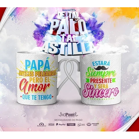 Plantillas Sublimación Tazas Día Padre Tal Palo Tal Astilla