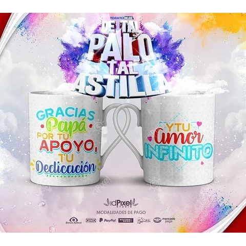 Plantillas Sublimación Tazas Día Padre Tal Palo Tal Astilla