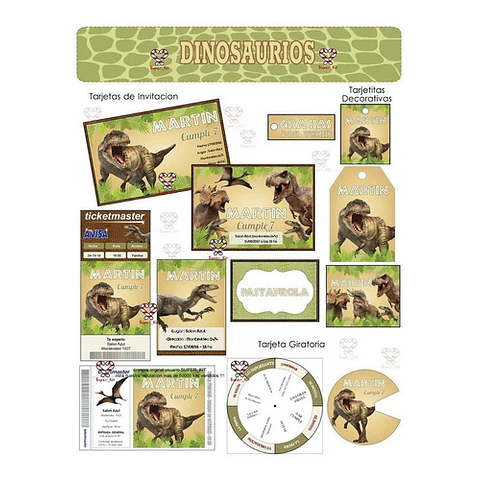 Kit Imprimible Dinosaurios Mod 2 Editable