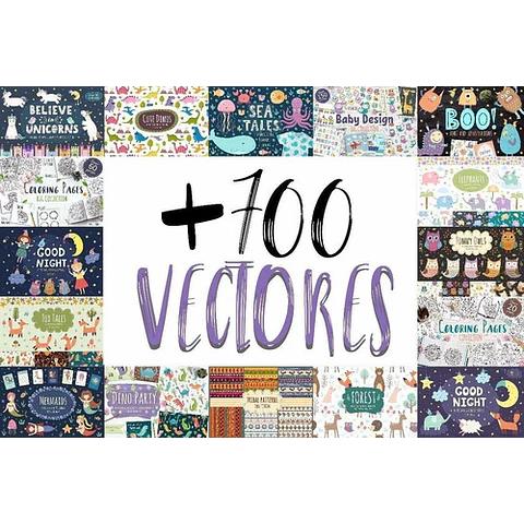 1000 Vectores Y Diseños Infantiles Animales Niños Etc..