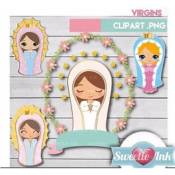 Kit Imprimible Virgencitas 1- 26 Png - jpg 