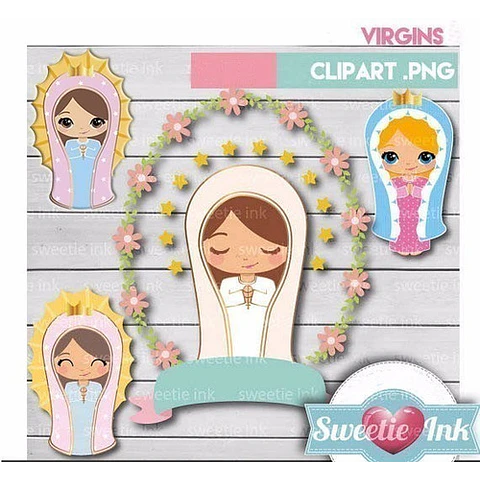 Kit Imprimible Virgencitas 1- 26 Png - jpg 
