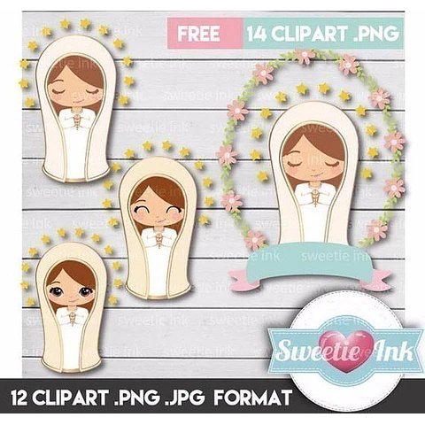Kit Imprimible Virgencitas 1- 26 Png - jpg 
