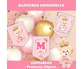Kit Imprimible Banderines Mi Baby Shower Osita Princesa