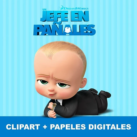 Kit Un Jefe En Pañales Clipart + Papel Digital + Jpg