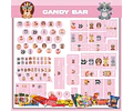 Kit Imprimible Animalitos Nórdicos Rosa Candy Bar Editable