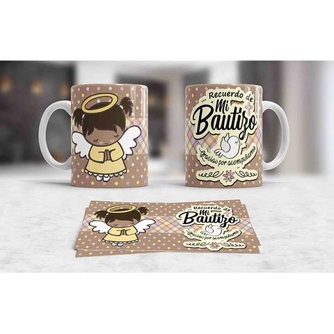 Kit Diseños Plantillas Tazas Bautismo Sublimación M1 