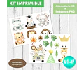 Kit Imprimible Letras 3d Editables Safari