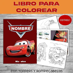 Dibujos Para Pintar Editable Imprimible De Cars