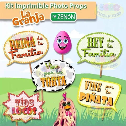 Kit Imprimible La Granja De Zenón Nena Editable Deco Candy
