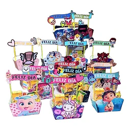 Kit Imprimible Bandejas Día Del Niño Infantiles Personajes 2