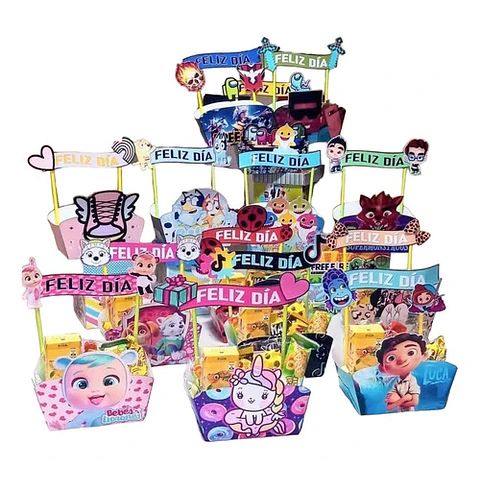 Kit Imprimible Bandejas Día Del Niño Infantiles Personajes 2