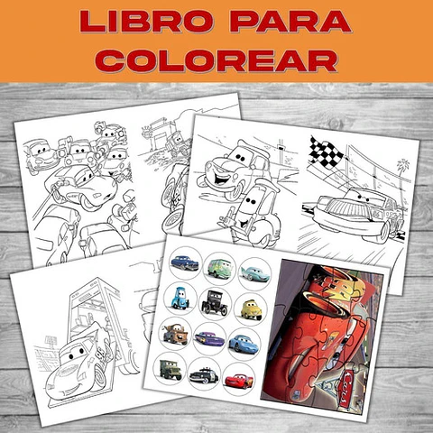 Dibujos Para Pintar Editable Imprimible De Cars
