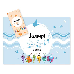 Kit Imprimible Bichikids Azul Celeste Candy Bar Tukit