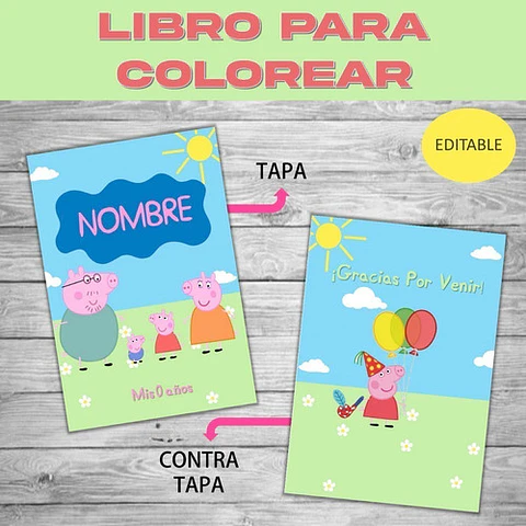 Editable Para Pintar Imprimible De Peppa Pig Familia