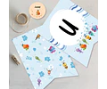Kit Imprimible Bichikids Azul Celeste Candy Bar Tukit