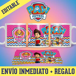 Kit Diseños Plantillas Tazas Paw Patrol Sublimación M2