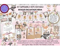 Kit Imprimible Animales Encantado Rosa Cumpleaños Candy Bar